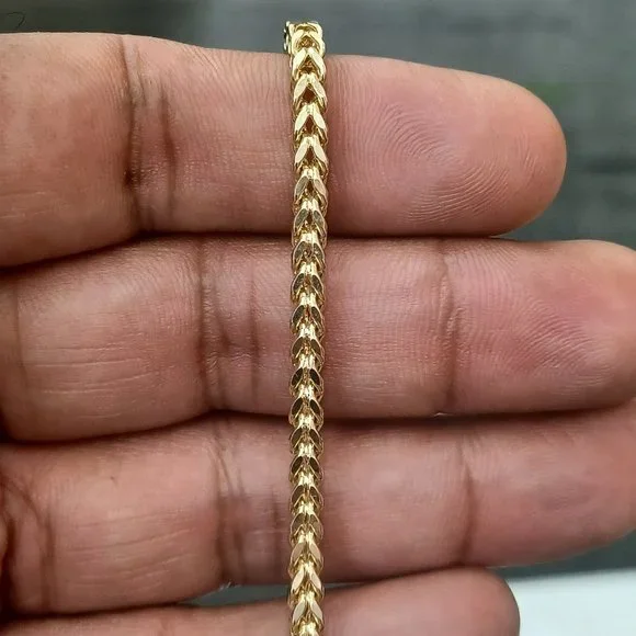 14kt Real Gold Franco Bracelet size 8 inches - Picture 5 of 8